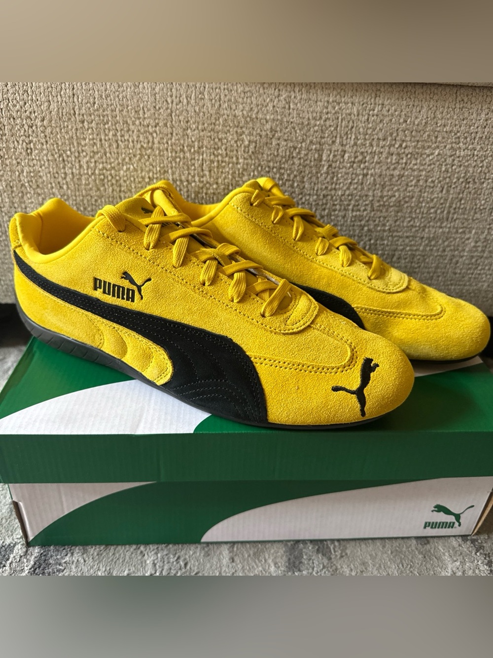 PUMA Speedcat Og Lace Up  Mens Yellow Sneakers Casual Shoes 39884619 Sz 10.5 US